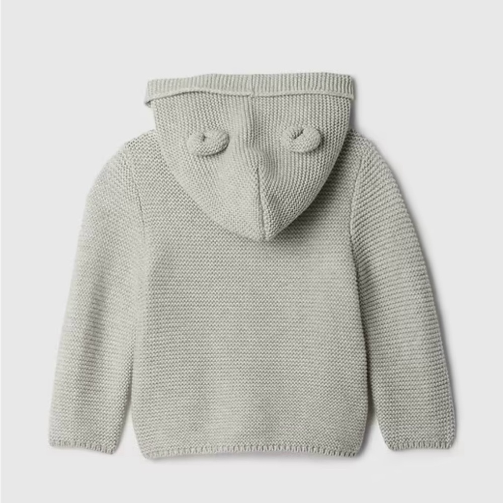 GAP Baby Teddy Bear Gray Knit Jacket - Picture 2 of 6